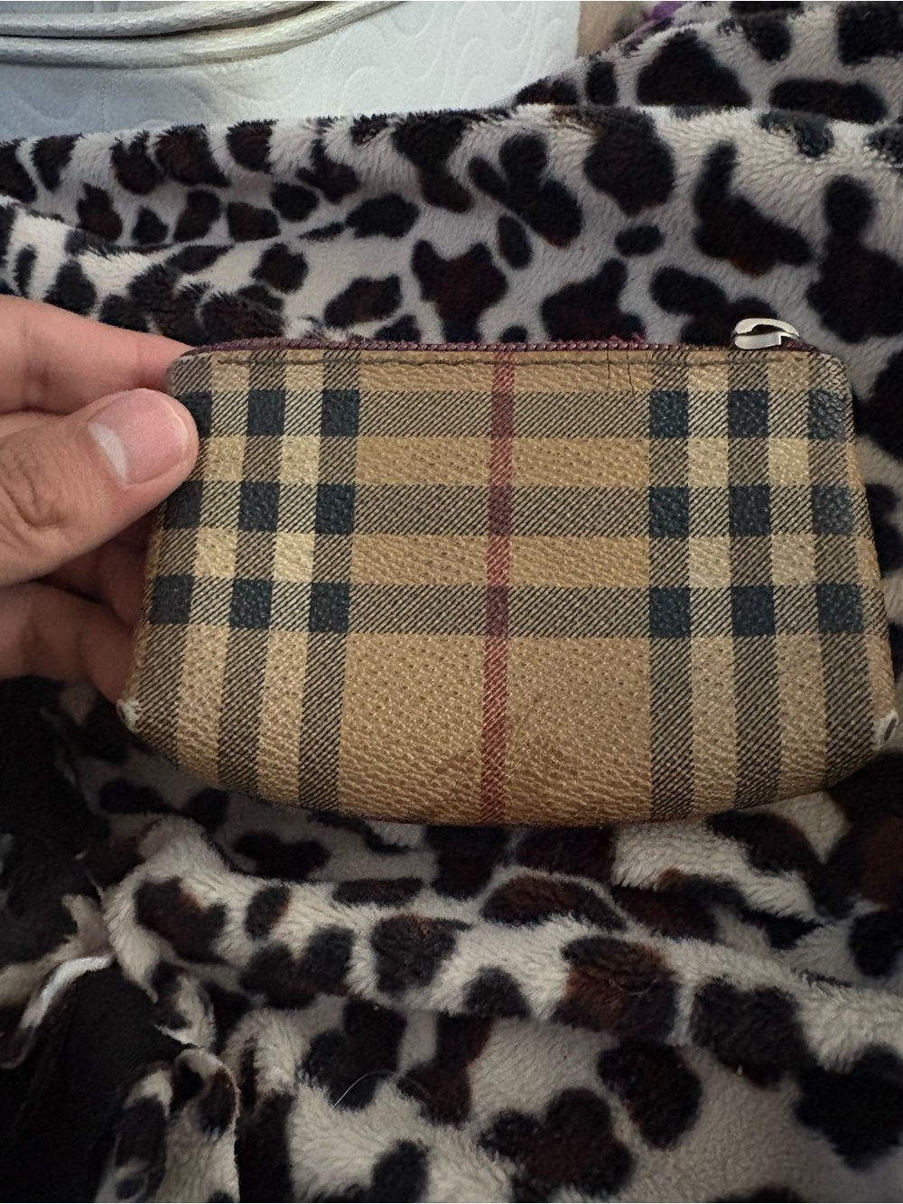 BURBERRY Plaid Zip Coin Pouch - Picture 2 of 5